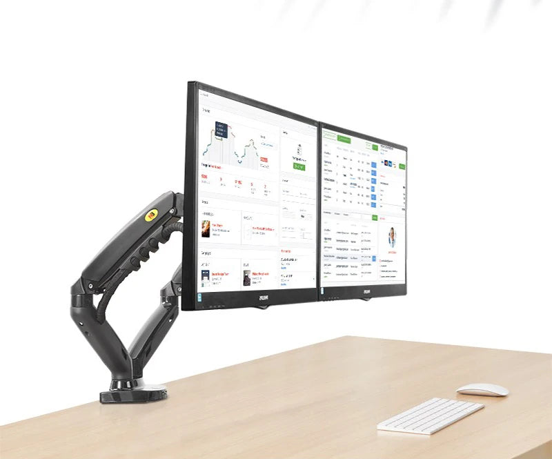 White Color Dual Arm Monitor Support 17-30 Inch  Mount Bracket Holder Load 2-9 Kgs Each NB F160