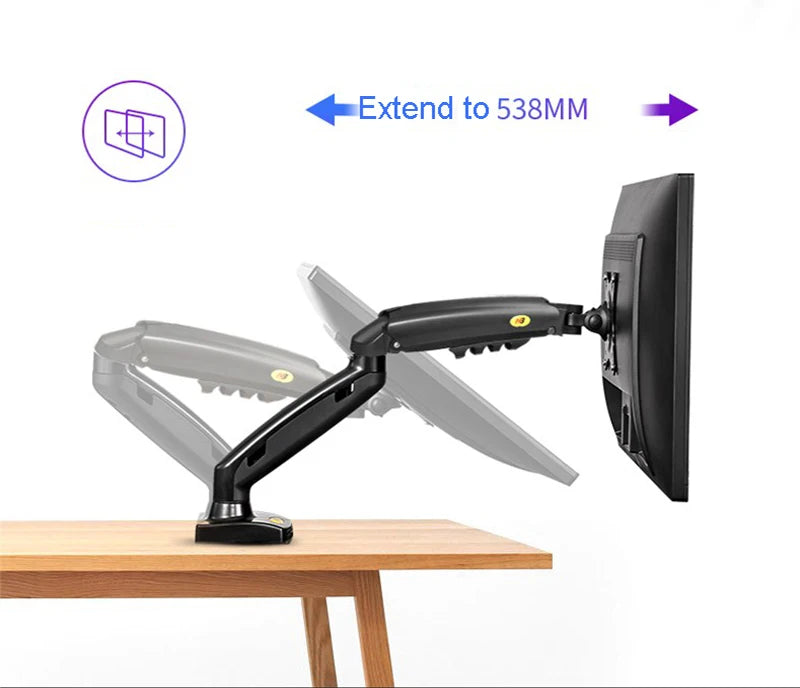 White Color Dual Arm Monitor Support 17-30 Inch  Mount Bracket Holder Load 2-9 Kgs Each NB F160