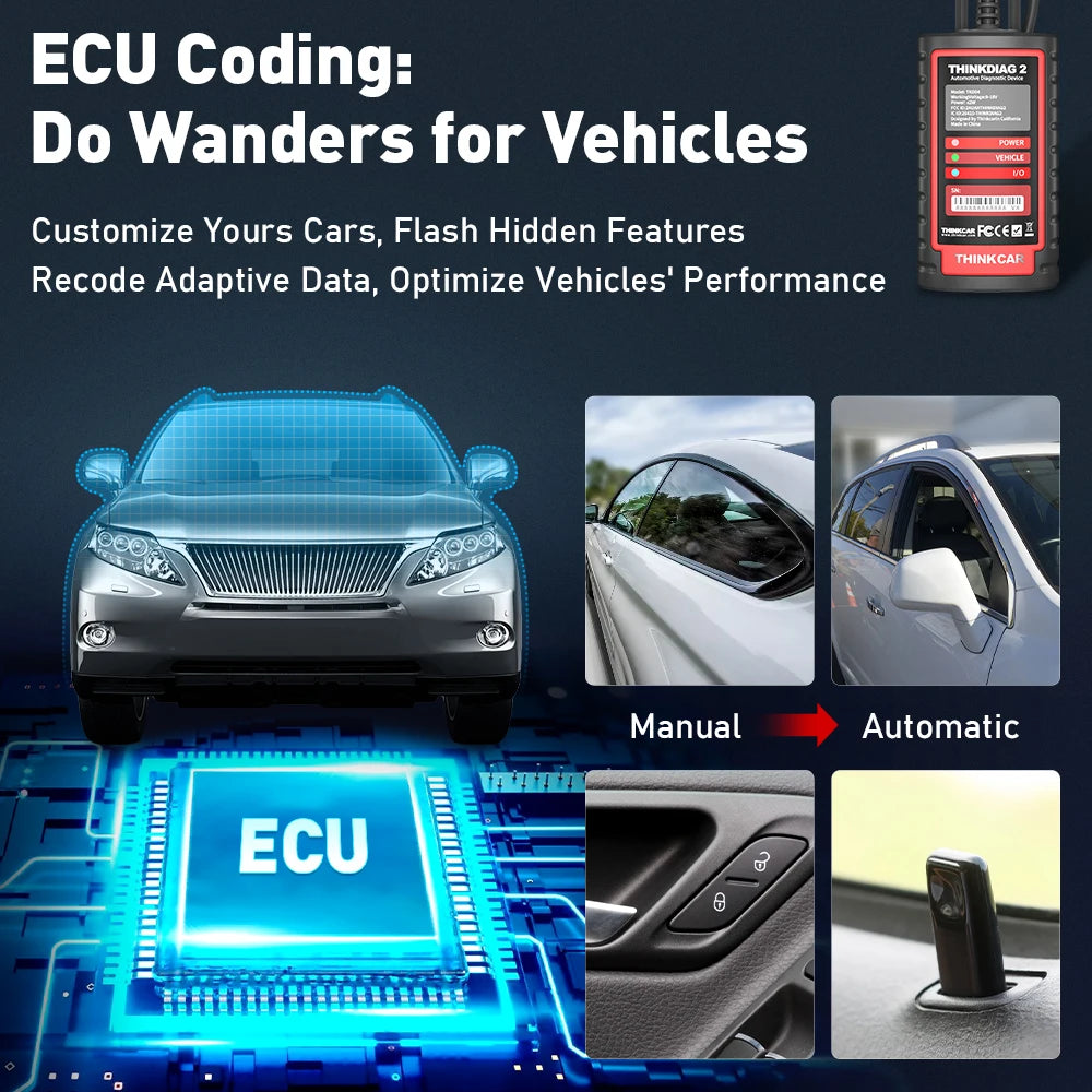 THINKCAR THINKDIAG 2 /KINGBOLEN Ediag Plus CAN FD All Systems 15 Reset Services ECU Coding OBD2 Scanner Car Diagnostic Tool