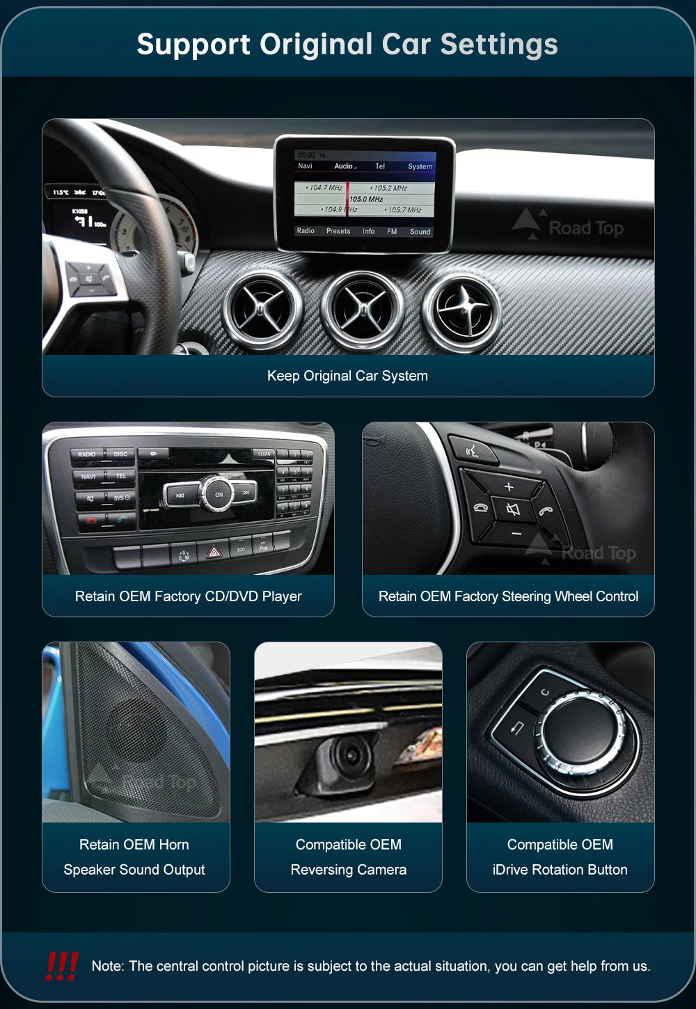 12.3'  Wireless CarPlay Android Auto Multimedia Display Screen for Mercedes-Benz A W176 B W246 CLA GLA Class 2013 to 2015