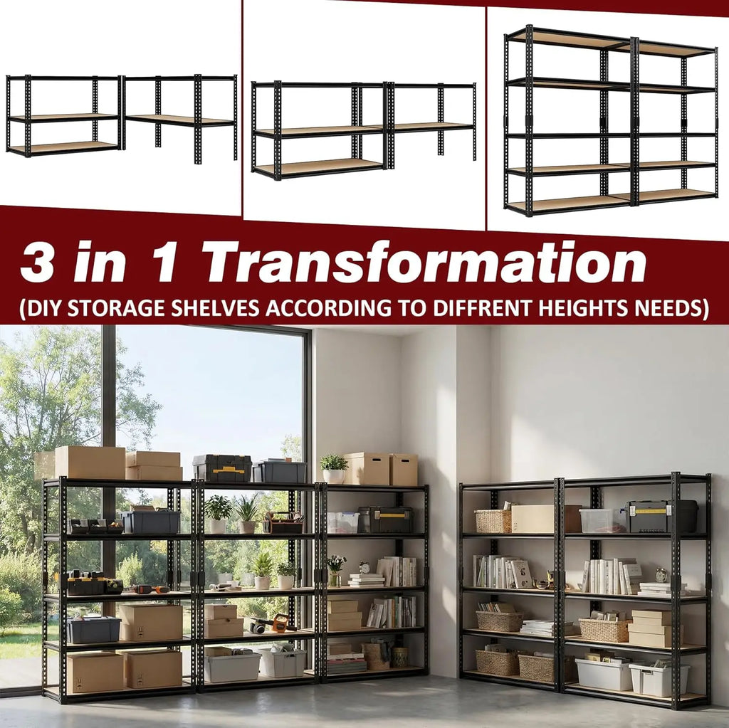 2400LBS Storage Shelves 5 Tier Adjustable Garage Storage Shelving Heavy Duty Metal Storage Rack Shelf Unit for, Customized