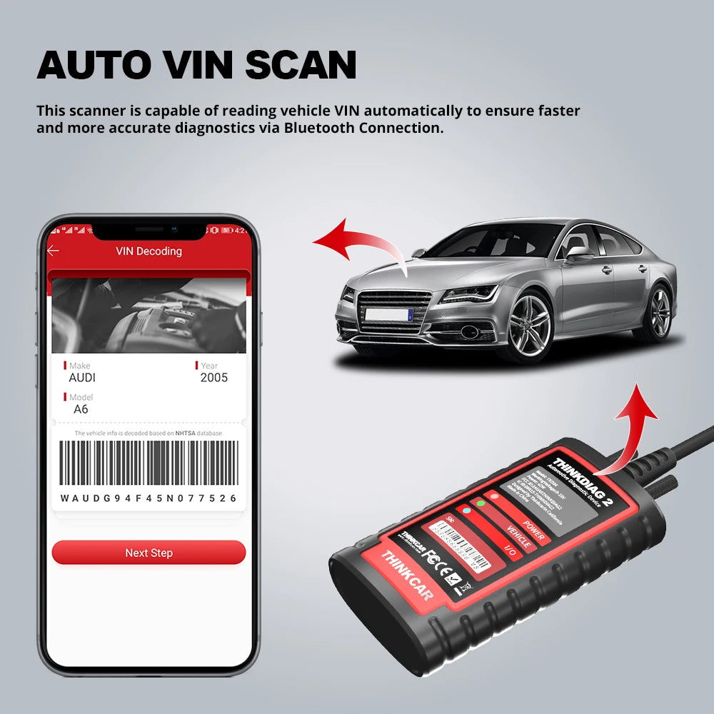 THINKCAR THINKDIAG 2 /KINGBOLEN Ediag Plus CAN FD All Systems 15 Reset Services ECU Coding OBD2 Scanner Car Diagnostic Tool