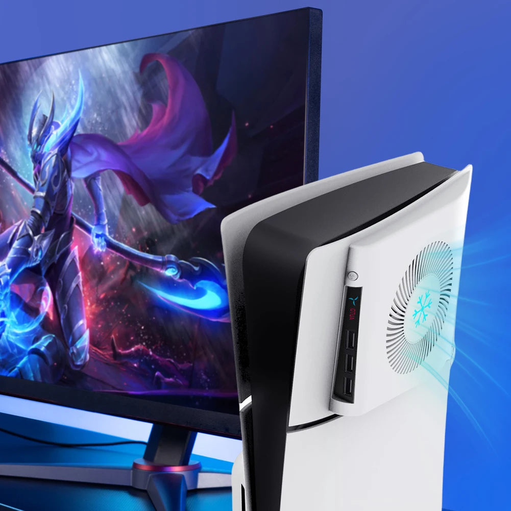 For PS5 Slim Console Cooling Fan Side-Mounted Cooling Fan Console Quiet Cooler Console Cooler for Playstation 5 Slim Accessories
