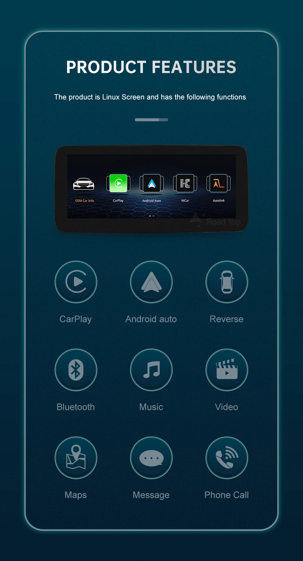 12.3'  Wireless CarPlay Android Auto Multimedia Display Screen for Mercedes-Benz A W176 B W246 CLA GLA Class 2013 to 2015