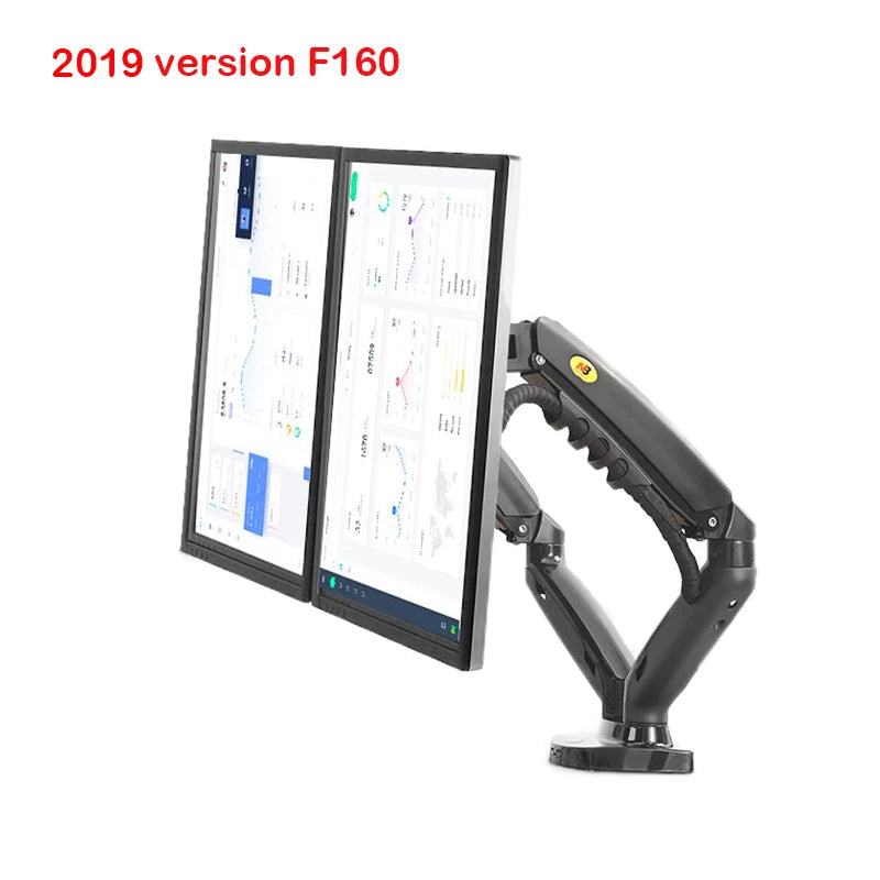 White Color Dual Arm Monitor Support 17-30 Inch  Mount Bracket Holder Load 2-9 Kgs Each NB F160