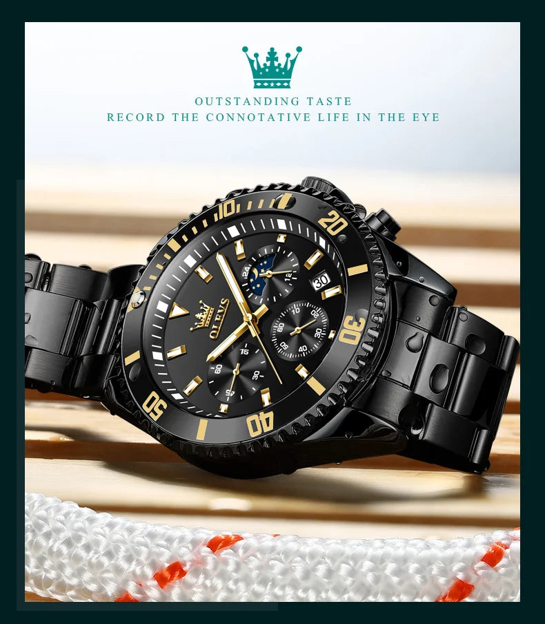 OLEVS 2870 Mens Watch Original Fashion Waterproof Luminous Quartz Wristwatch Strap Sport Date Clock Male Freebie Reloj Mens Gift