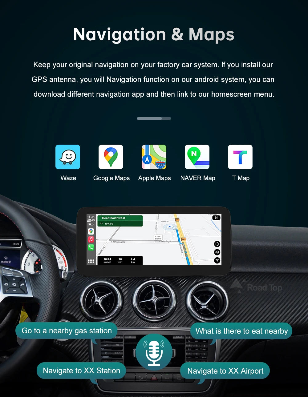 12.3'  Wireless CarPlay Android Auto Multimedia Display Screen for Mercedes-Benz A W176 B W246 CLA GLA Class 2013 to 2015