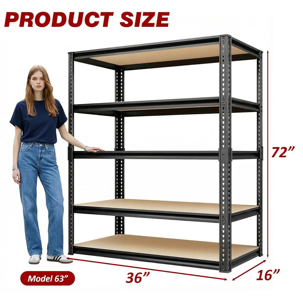 2400LBS Storage Shelves 5 Tier Adjustable Garage Storage Shelving Heavy Duty Metal Storage Rack Shelf Unit for, Customized