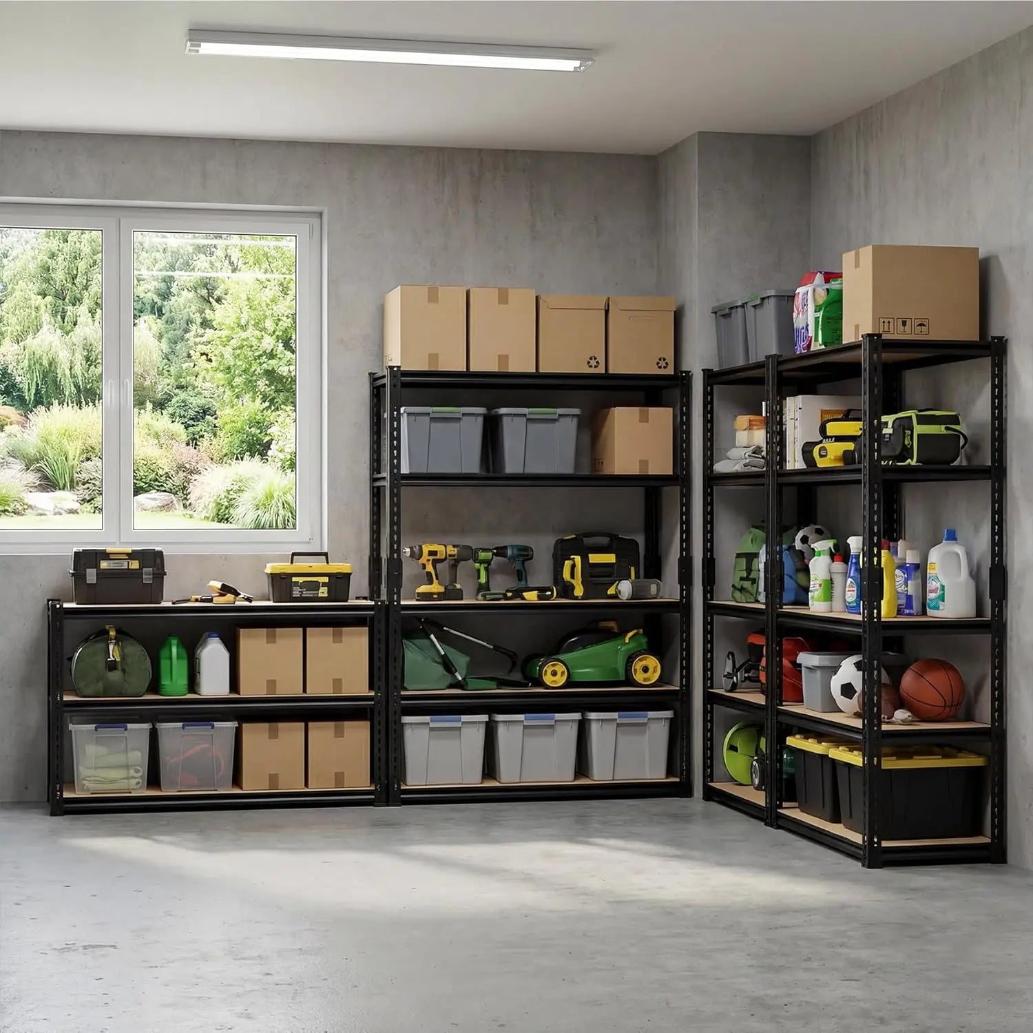 2400LBS Storage Shelves 5 Tier Adjustable Garage Storage Shelving Heavy Duty Metal Storage Rack Shelf Unit for, Customized