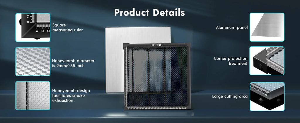 LONGER Honeycomb 440*440*22mm Working Table Honeycomb Laser lazer Bed Aluminum Mesh Panel for Laser Engraver Engraving Machine