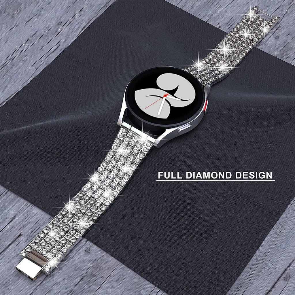 20/22mm Metal Strap for Samsung Galaxy Watch 7/6/5/4/Classic 47mm/active 2 Gear s3 Diamond Bracelet for Huawei GT234 5 pro 46mm