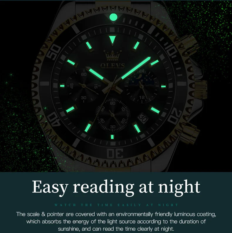 OLEVS 2870 Mens Watch Original Fashion Waterproof Luminous Quartz Wristwatch Strap Sport Date Clock Male Freebie Reloj Mens Gift
