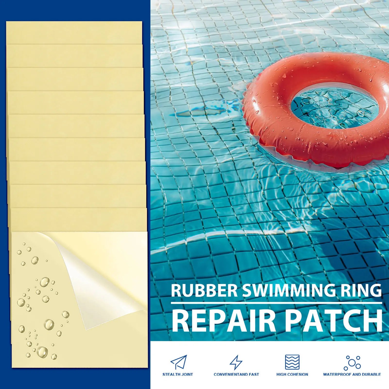 10 Pieces Iatable Patch Repair Kit Pool Cover Repair Patch Kit PVC Vinyl Pool Repair Patches Waterproof Stickers Repair