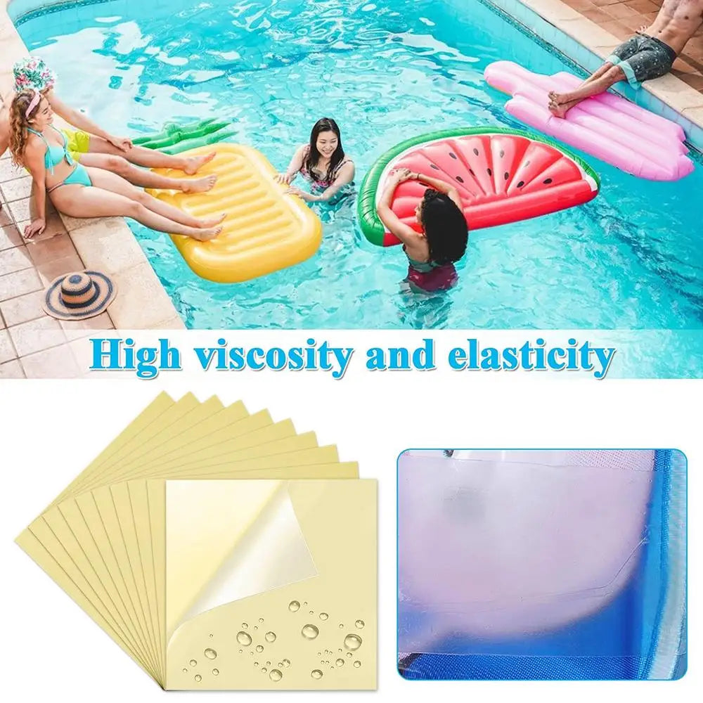 10 Pieces Iatable Patch Repair Kit Pool Cover Repair Patch Kit PVC Vinyl Pool Repair Patches Waterproof Stickers Repair