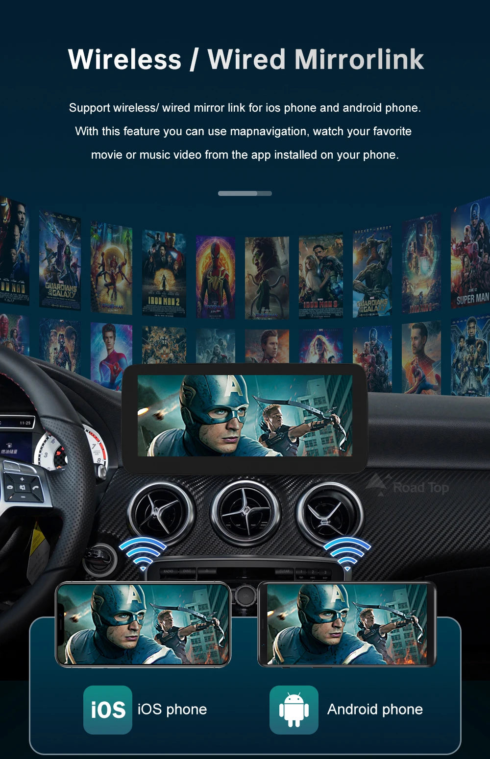 12.3'  Wireless CarPlay Android Auto Multimedia Display Screen for Mercedes-Benz A W176 B W246 CLA GLA Class 2013 to 2015