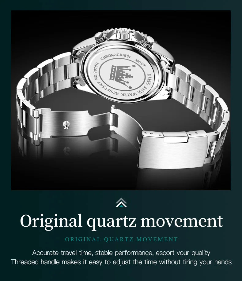 OLEVS 2870 Mens Watch Original Fashion Waterproof Luminous Quartz Wristwatch Strap Sport Date Clock Male Freebie Reloj Mens Gift