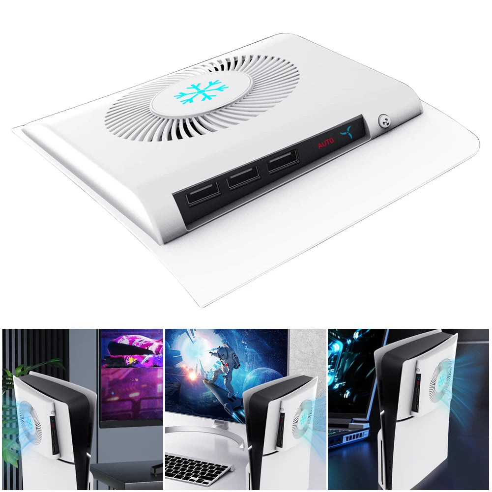 For PS5 Slim Console Cooling Fan Side-Mounted Cooling Fan Console Quiet Cooler Console Cooler for Playstation 5 Slim Accessories