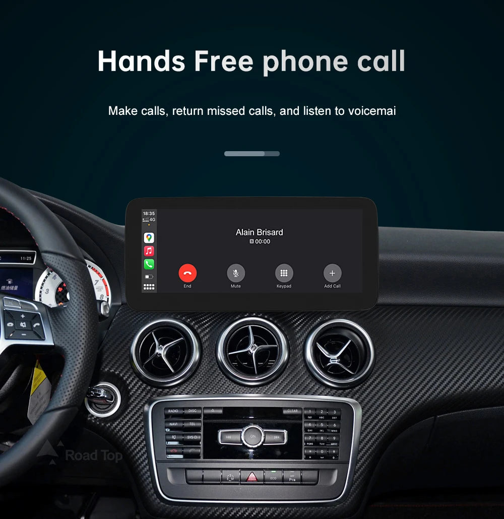 12.3'  Wireless CarPlay Android Auto Multimedia Display Screen for Mercedes-Benz A W176 B W246 CLA GLA Class 2013 to 2015