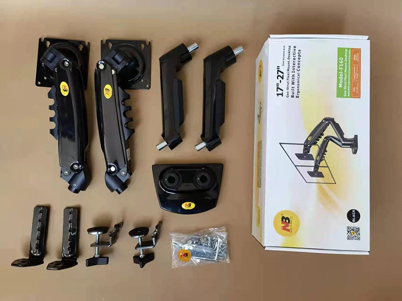 White Color Dual Arm Monitor Support 17-30 Inch  Mount Bracket Holder Load 2-9 Kgs Each NB F160