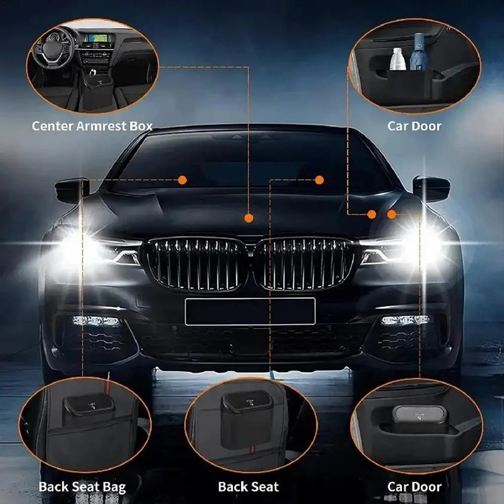 Car Trash Bin Car Side Door Garbage Can With Lid Car Interior Accessories Automotive Garbage Container Waterproof Garbage Cans
