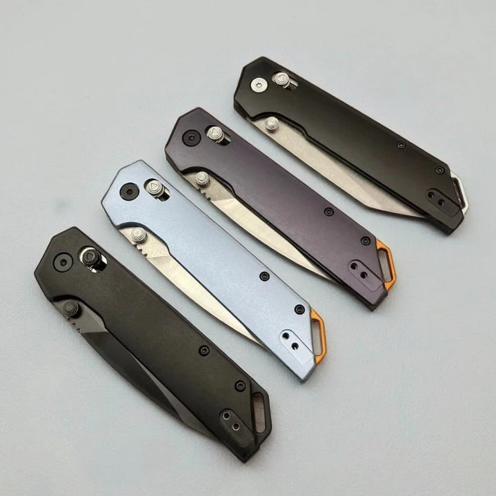 KS 2038 Iridium Folding Knife D2 Steel Blade T6 Aluminum Handle Tactical Defense Pocket EDC Small Camping Knife Tool Men's Gifts