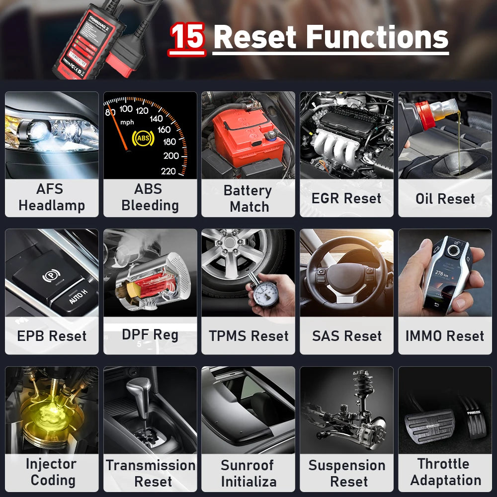 THINKCAR THINKDIAG 2 /KINGBOLEN Ediag Plus CAN FD All Systems 15 Reset Services ECU Coding OBD2 Scanner Car Diagnostic Tool
